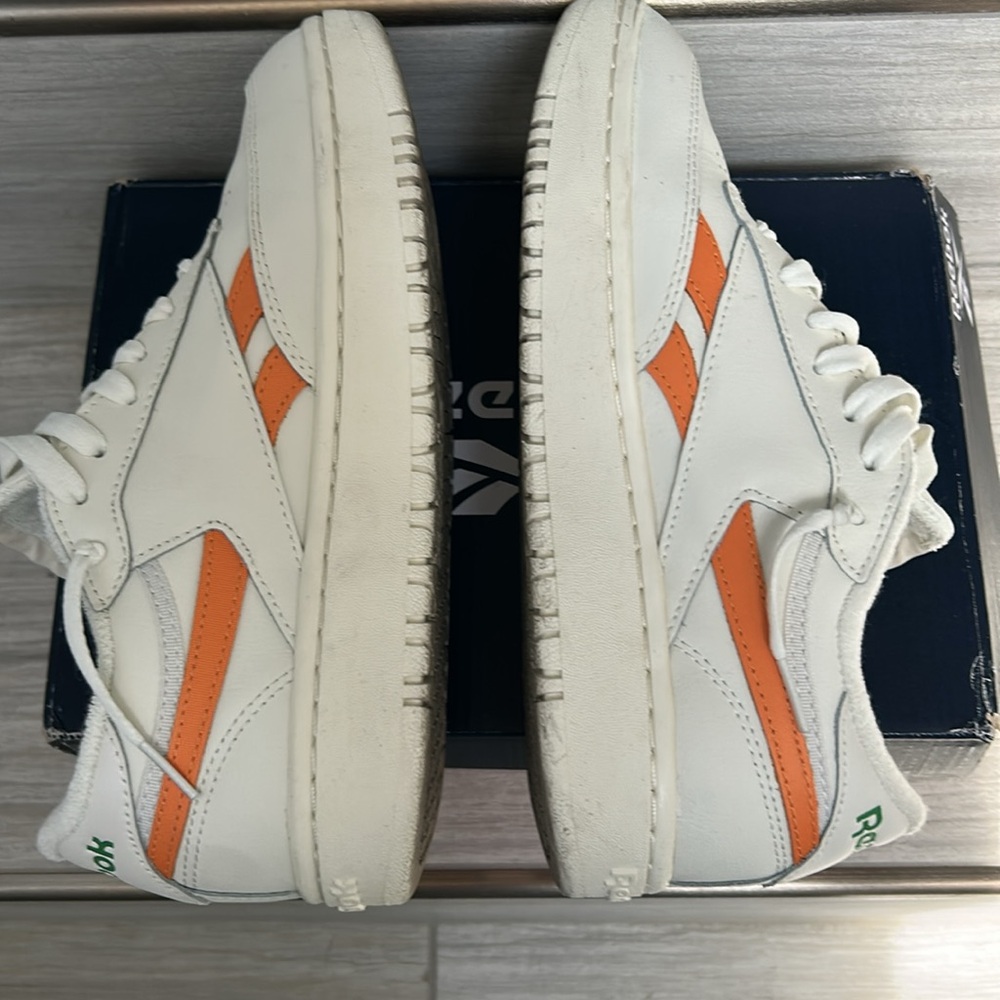 Rare! Orange/Cream Reebok Revenge Double C Leather Sneakers - Picture 9 of 10